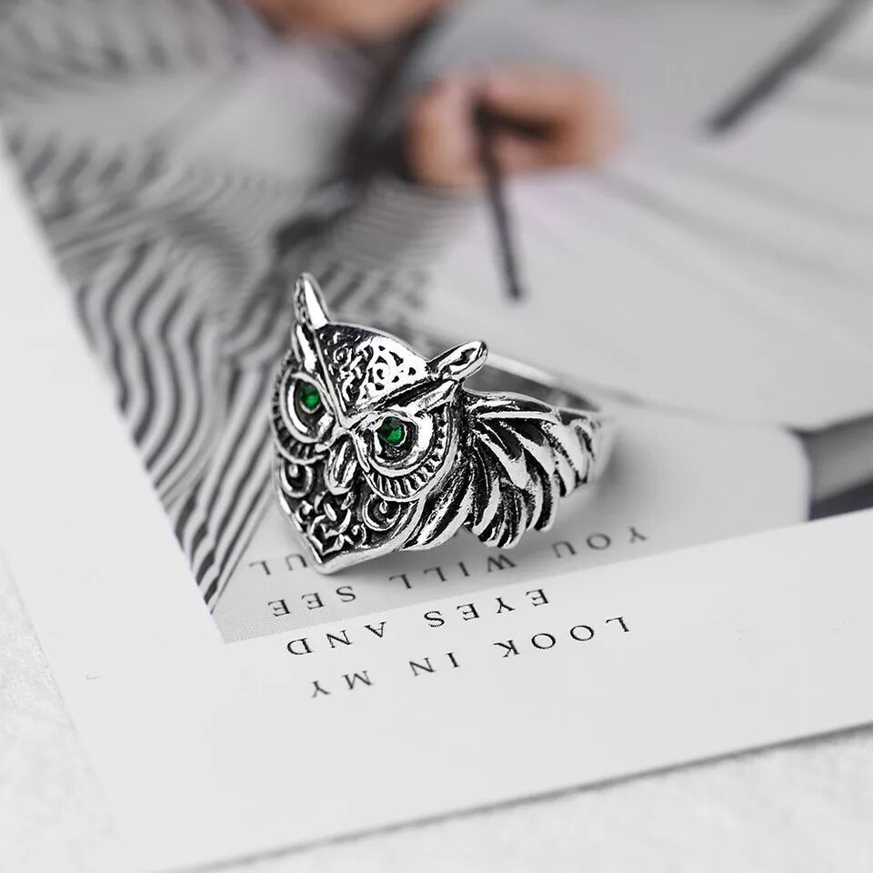 Animal Owl Ring Men And Women Pass - Nyaabs