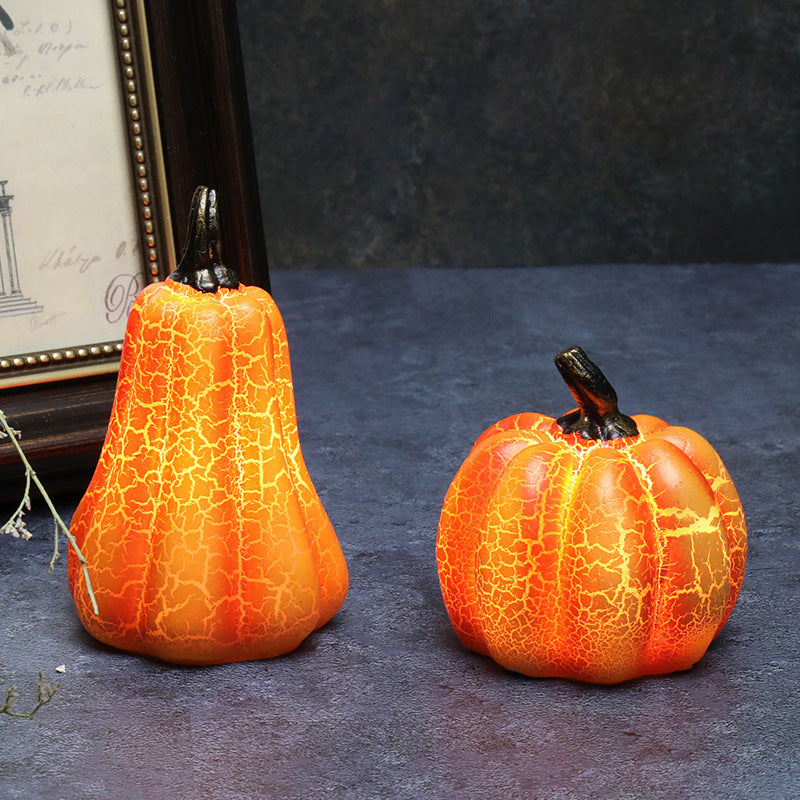 New Halloween Pumpkin Lantern Simulation Pumpkin LED Candle Lamp Resin Luminous Pumpkin nyaabs.com