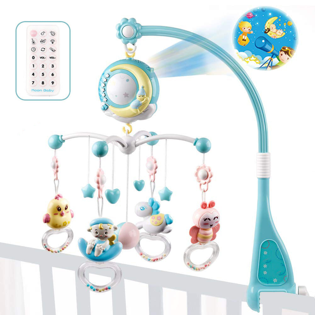 Baby Rattles Crib Mobiles Toy Holder Rotating Mobile Bed Bell Musical Box Projection Newborn Infant Baby Boy Toys - Nyaabs