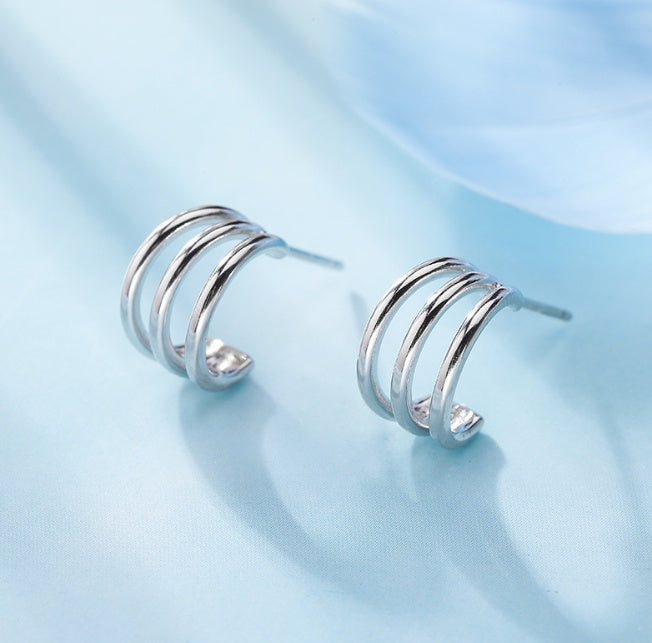 C-shaped hollow line men and women earrings - Nyaabs