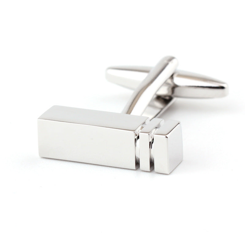 Rectangular Glossy Men And Women Metal Cufflinks - Nyaabs