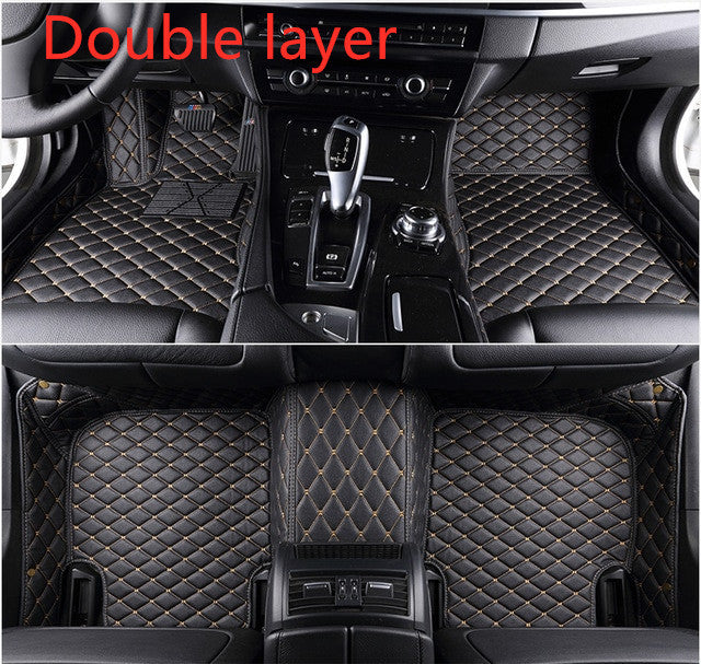 Fully Surrounded Car Leather Floor Mat Pad All Weather Protection - Nyaabs