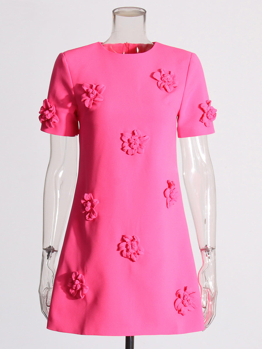 Fashion Three-dimensional Flower Stitching Dress Women nyaabs.com