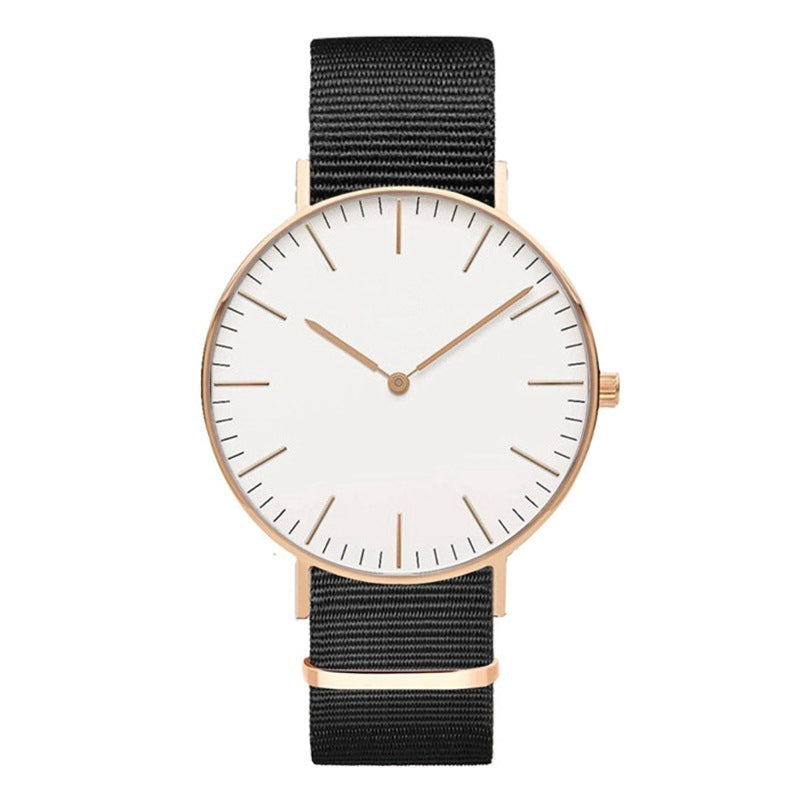 Steel strap watch double needle rose gold ultra-thin quartz men's watch - Nyaabs