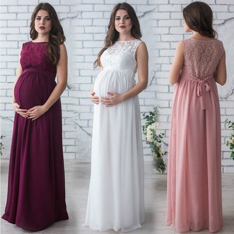 Lace Sleeveless Maternity Dress - Nyaabs