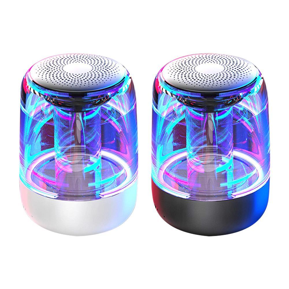 Portable Speakers Bluetooth Column Wireless Bluetooth Speaker Powerful Bass Radio with Variable Color LED Light - Nyaabs