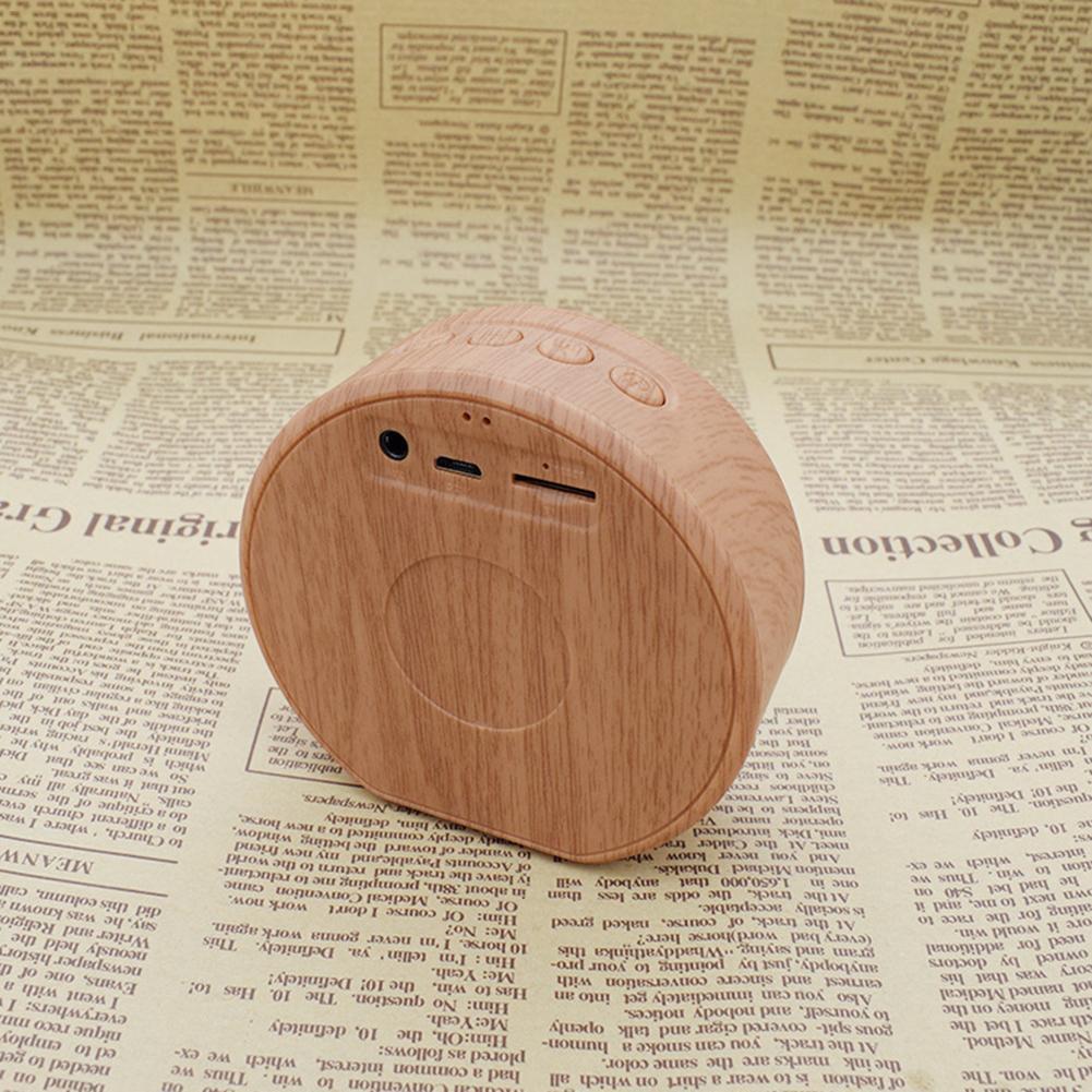 Mini Wood Bluetooth Speaker Portable Outdoor Wireless Support AUX TF - Nyaabs