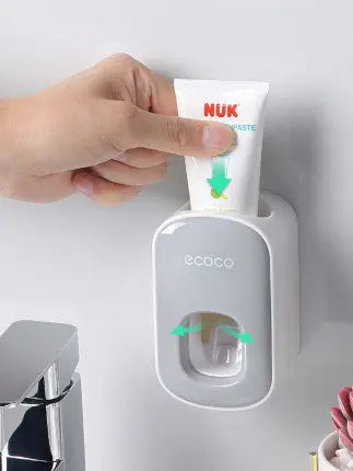 Wall Mounted Automatic Toothpaste Holder Bathroom Accessories Set Dispenser - Nyaabs