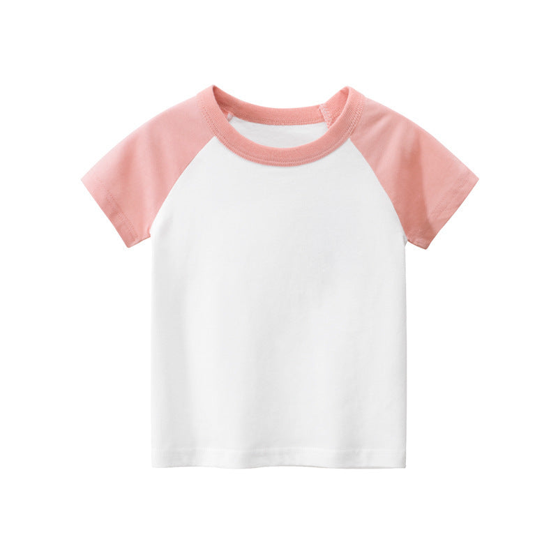 Children's Short Sleeve T-shirt Solid Color Advertising Shirt - Nyaabs