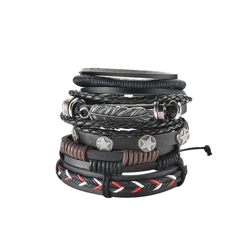 Multilayer Leather Bracelet  For Men - Nyaabs