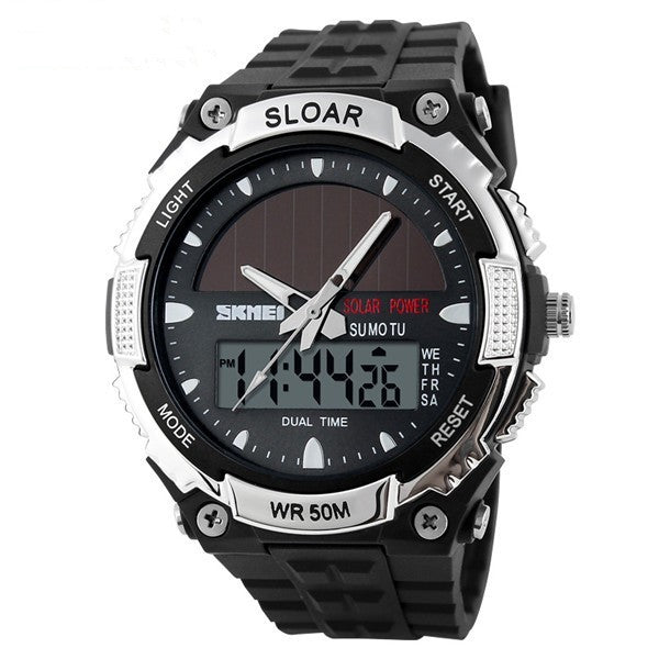 Time Beauty Men's Fashion Solar Watch Waterproof Electronic - Nyaabs