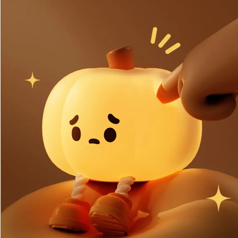 Home Decor Halloween Pumpkin Night Light Cute Soft Silicone Lamp Touch  Dimmable Rechargeable Bedside Decor Light Kids Gifts Halloween Decorations - Nyaabs