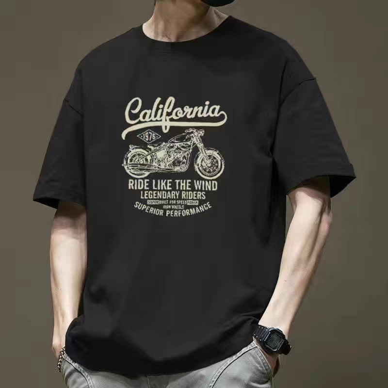 Men's American Retro Oversize Cotton T-shirt - Nyaabs