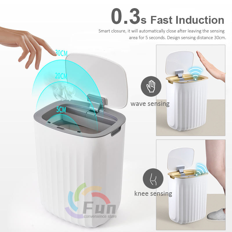 Smart Trash Can With Lid For Bedroom And Living Room Kitchen Storage Box Trash Can Induction Small Car Box Automatic Smart Dustbin Smart Trash Bin nyaabs.com