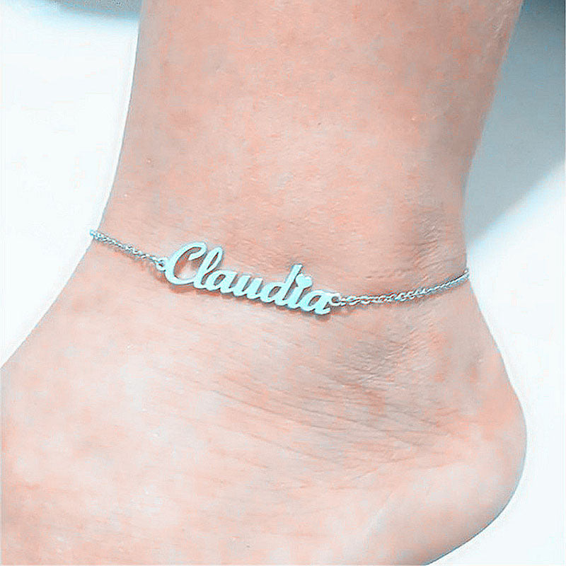 Summer Personalized Custom Name Anklets For Women Stainless Steel Cable Chain Gold Colour Sandy Beach Exquisite Jewelry Present - Nyaabs