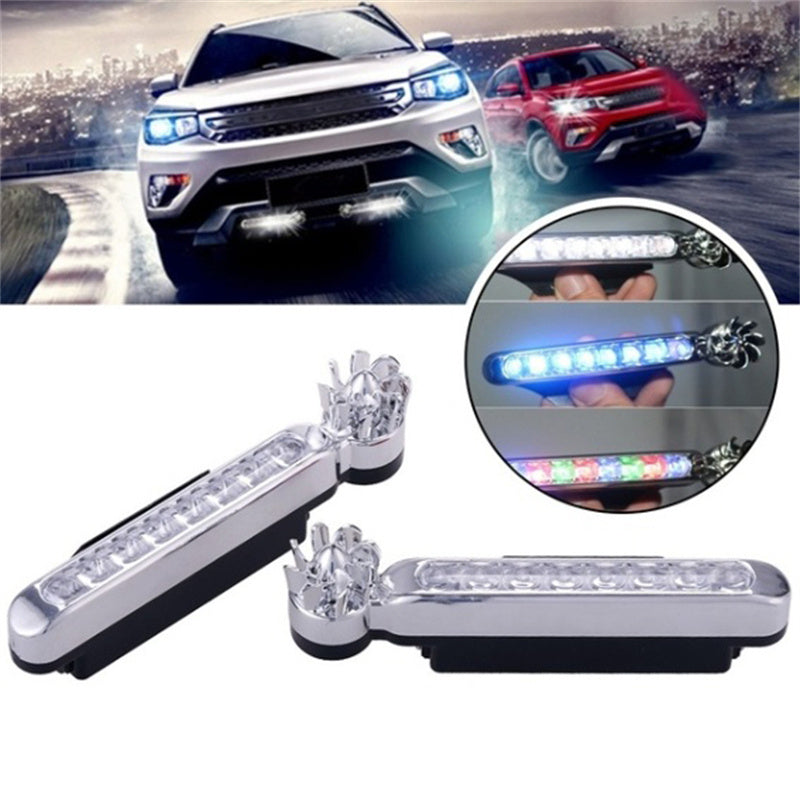 2Pcs No Need External Power Supply Wind Energy Day Light LED Car DRL Led Daytime Running Light Lamp Strip RGB Motorcycle Stying - Nyaabs