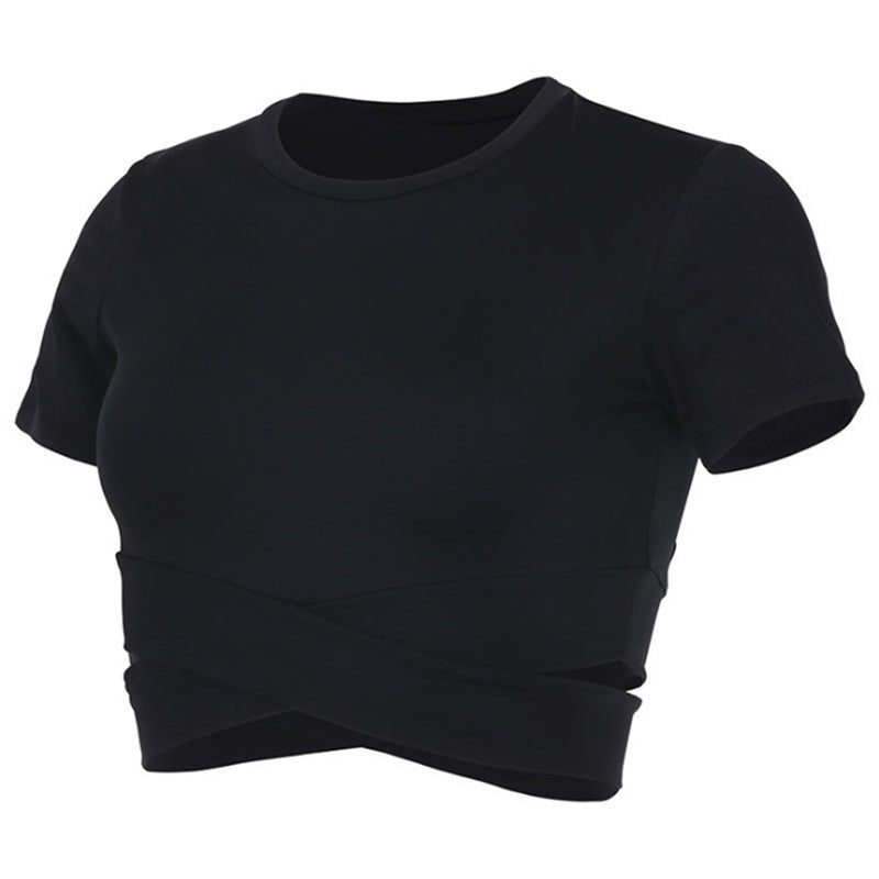 Sports training yoga wear with waistless top blouse - Nyaabs