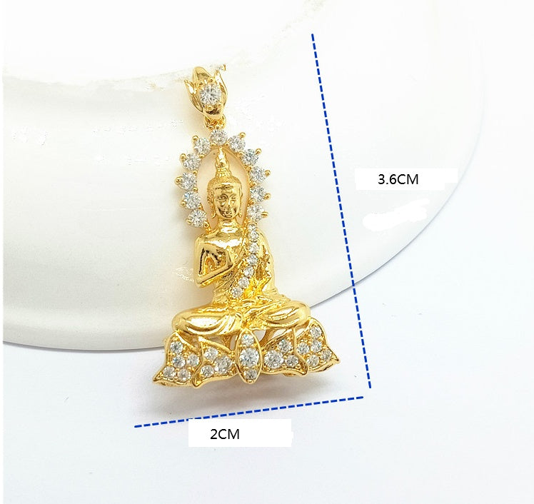 Golden buddha pendant necklace men and women - Nyaabs