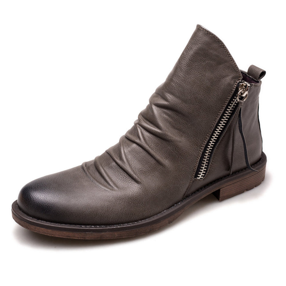 Double side zipper non-slip men's boots - Nyaabs