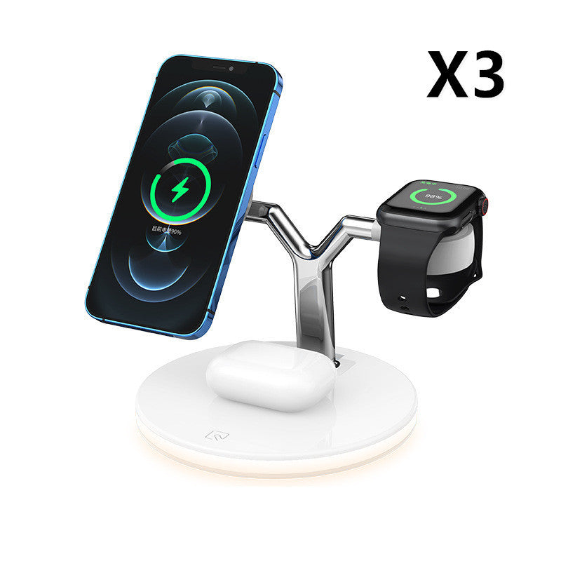 Compatible with Apple, 3 In 1 Magnetic Wireless Charger 15W Fast Charging Station For Magsafe Chargers - Nyaabs