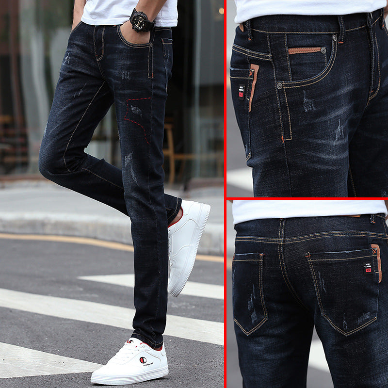 Spring Jeans Male Slim-fitting Ankle-tied - Nyaabs