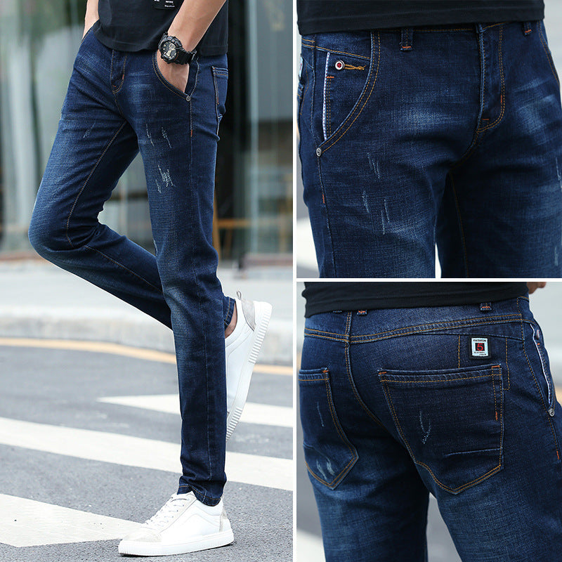 Spring Jeans Male Slim-fitting Ankle-tied - Nyaabs