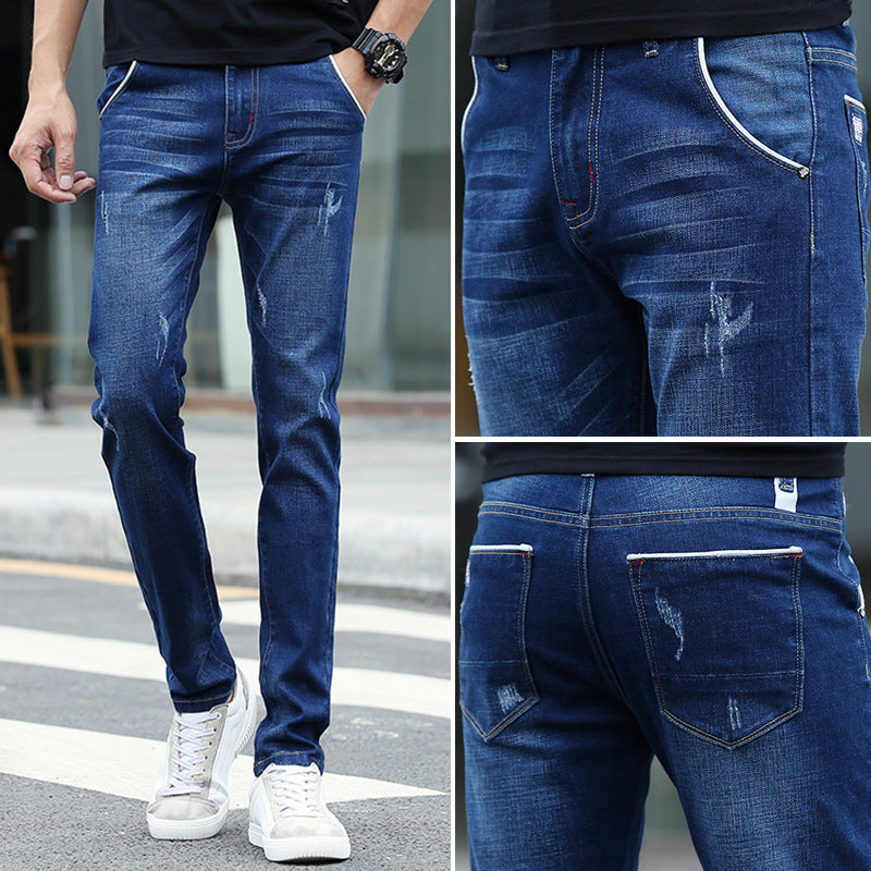 Spring Jeans Male Slim-fitting Ankle-tied - Nyaabs