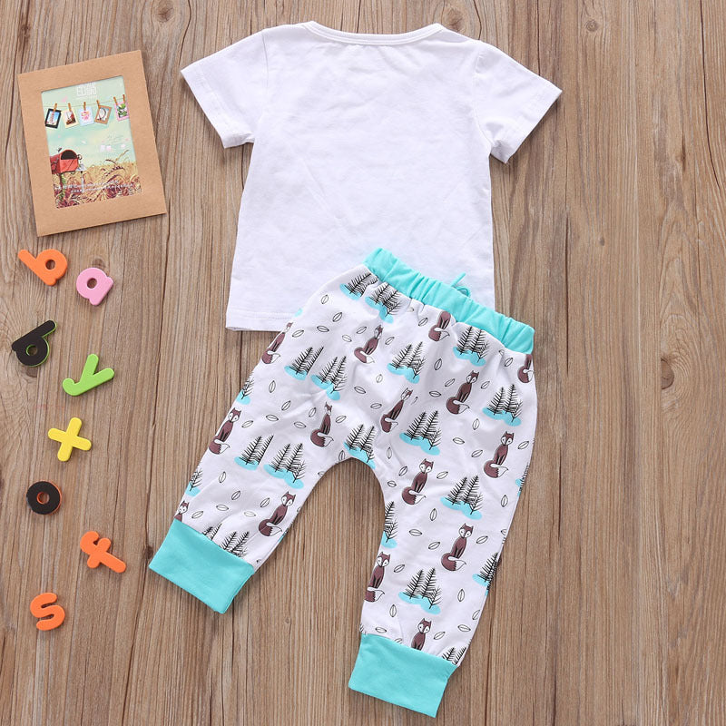 Newborn Baby Clothes Set T-shirt Tops+Pants Little Boys and Girls Outfits - Nyaabs