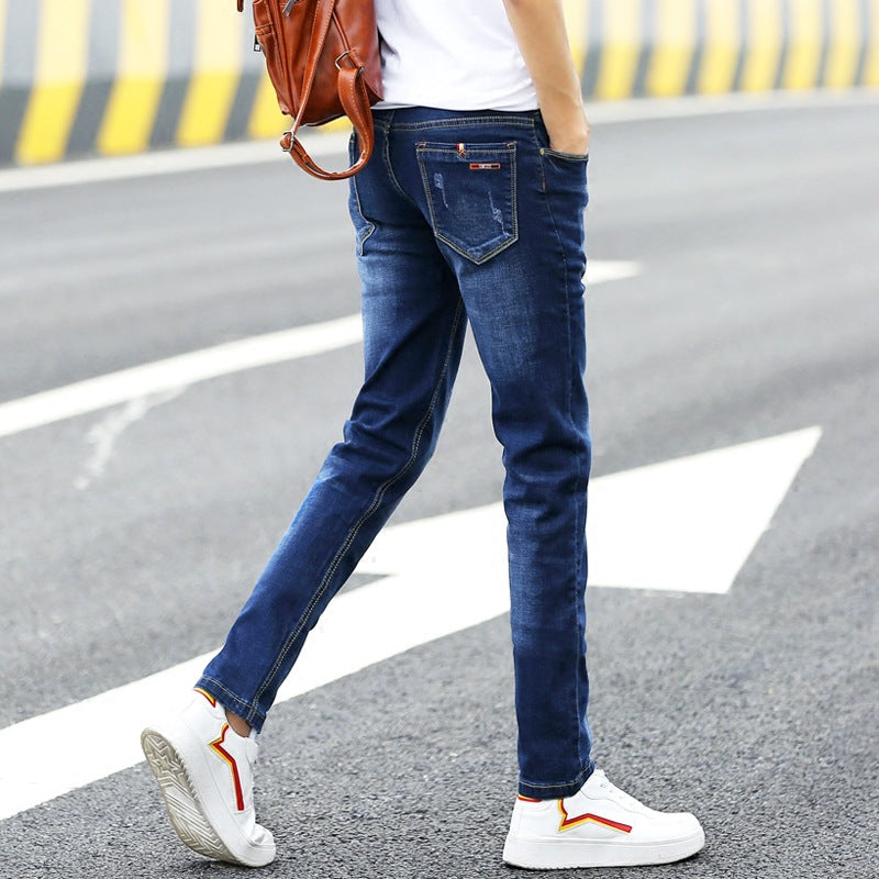 Spring Jeans Male Slim-fitting Ankle-tied - Nyaabs