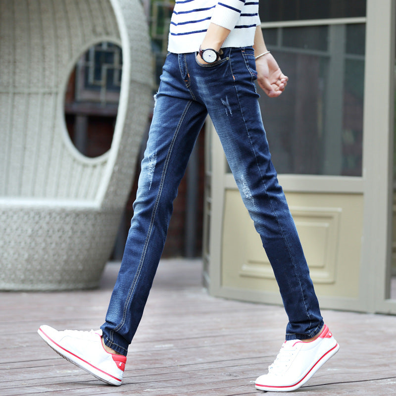 Spring Jeans Male Slim-fitting Ankle-tied - Nyaabs