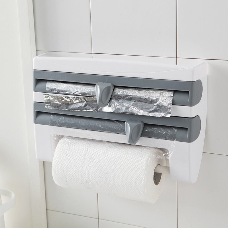 4-In-1 Kitchen Roll Holder Dispenser Kitchen Foil Film Wrap Tissue Paper 4 IN 1 Kitchen Roll Holder Dispenser nyaabs.com