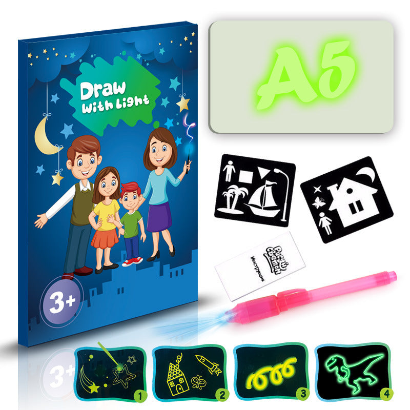 Educational Toy Drawing Pad 3D Magic 8 Light Effects Puzzle Board Sketchpad - Nyaabs