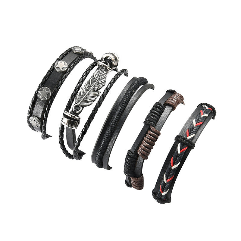 Multilayer Leather Bracelet  For Men - Nyaabs