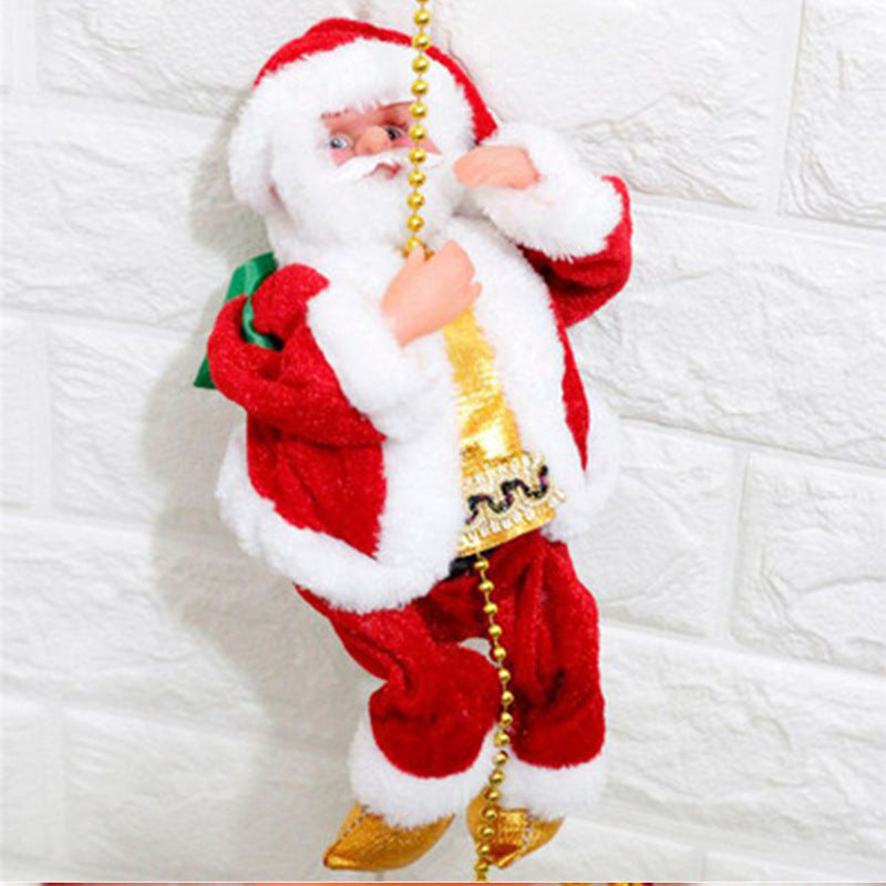 Climbing Ladder Electric Santa Claus Climbing Red Ladder Doll Toy - Nyaabs