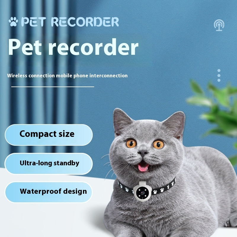 Pets Recorder Pet Tracker Collar Dogs And Cats Viewing Angle Motion Recording Camera Action Camera With Video Records Cat Collars Camera Sport Pet Products - Nyaabs