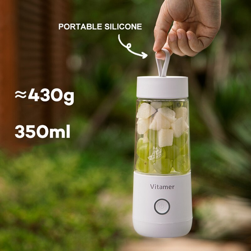 350ml Portable Blender Juicer Electric USB Rechargeable Mixer Smoothie Slushy Cup Juice Blender Bottle USB Charging Kitchen Gadgets nyaabs.com