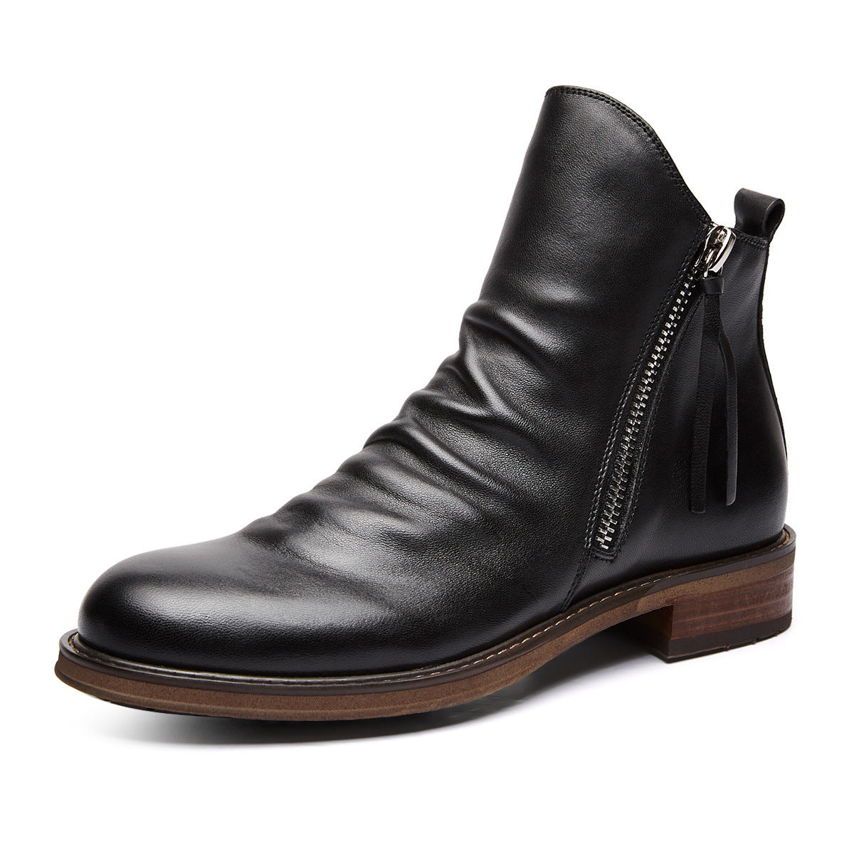 Double side zipper non-slip men's boots - Nyaabs