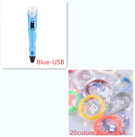 3D print pen 3D pen two generation graffiti 3D stereoscopic paintbrush children puzzle painting toys nyaabs.com