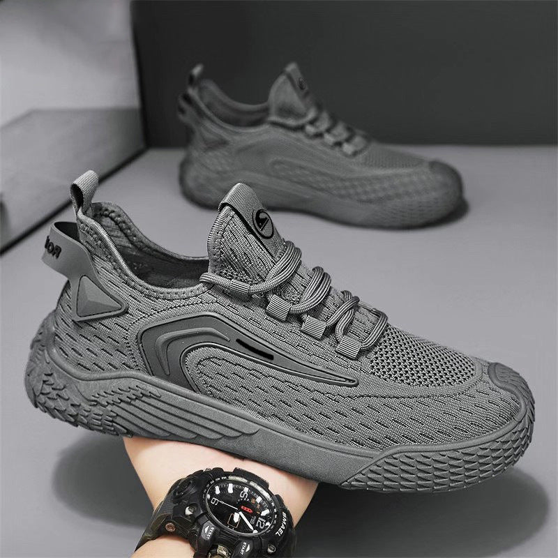 Breathable Flying Mesh Sports Shoes Casual Lightweight Lace-up Sneakers For Men - Nyaabs