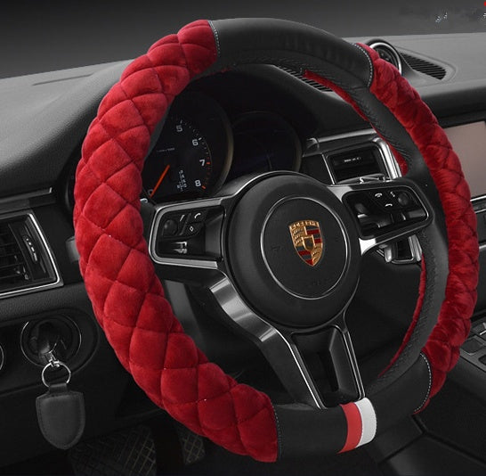 Universal Car Steering Wheel Cover Winter Decoration Cute 38cm Plush Footprint Auto Automobile Vehicle Steering Wheel Protector - Nyaabs