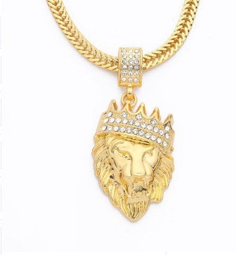 Men Lion Head Pendant  Necklace - Nyaabs