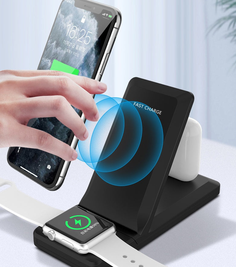 Folding three-in-one multifunctional wireless charger - Nyaabs