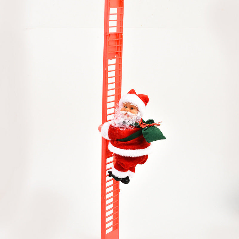 Climbing Ladder Electric Santa Claus Climbing Red Ladder Doll Toy - Nyaabs