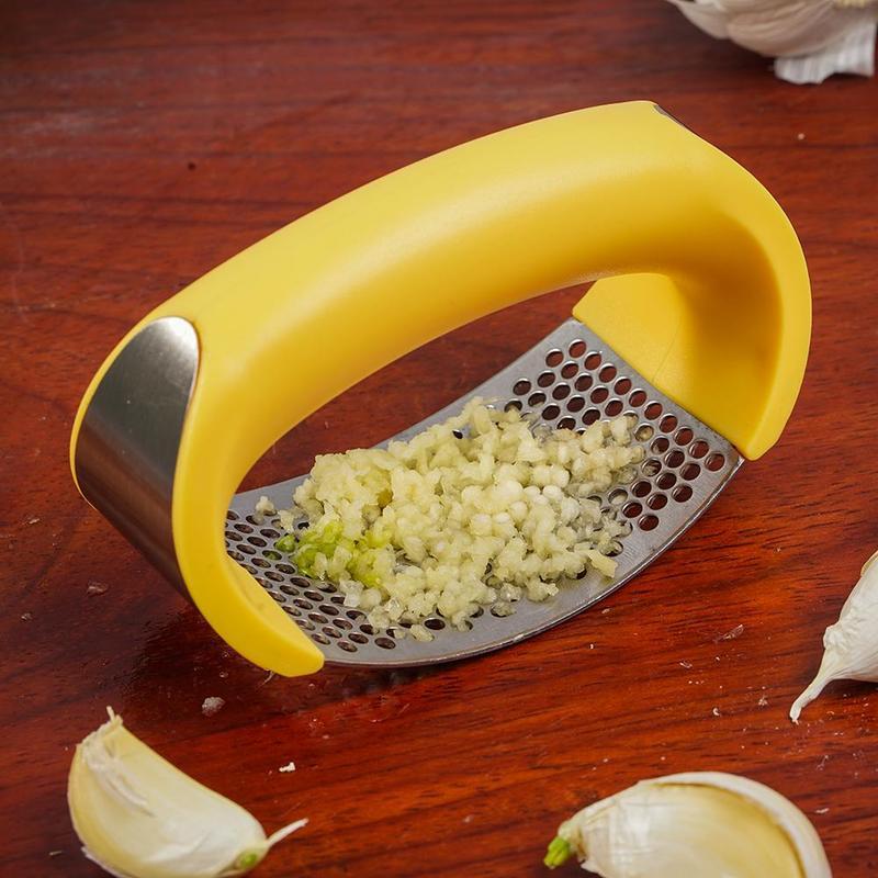 Stainless Steel Garlic Masher Garlic Press Household Manual Curve Fruit Vegetable Tools Kitchen Gadgets nyaabs.com