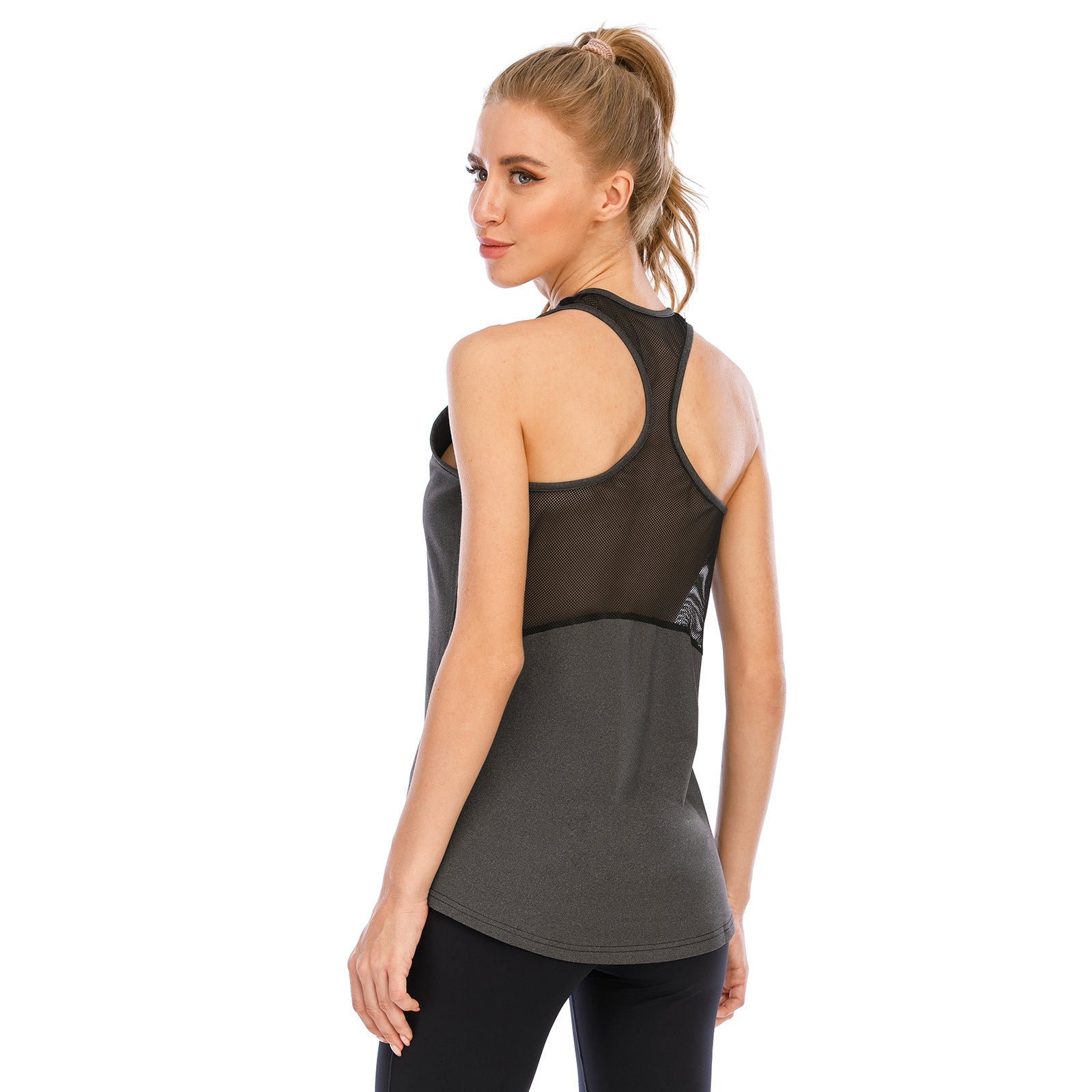 Sports Yoga Mesh Stitched Backless Training Vest nyaabs.com