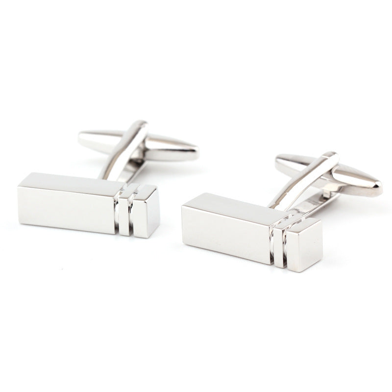 Rectangular Glossy Men And Women Metal Cufflinks - Nyaabs