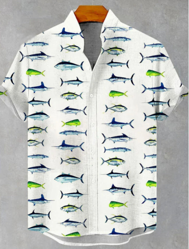 Men's Creative Digital Printing Casual Beach Shirt nyaabs.com