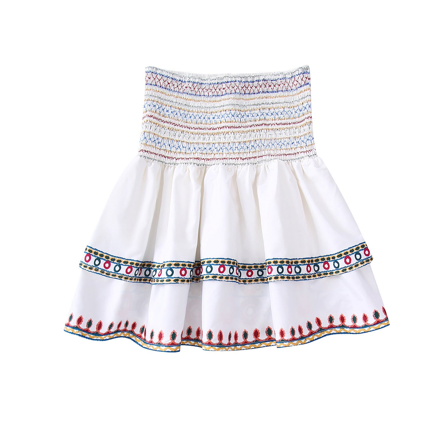 Summer New Printed Top Printing Color Contrast Skirt - Nyaabs