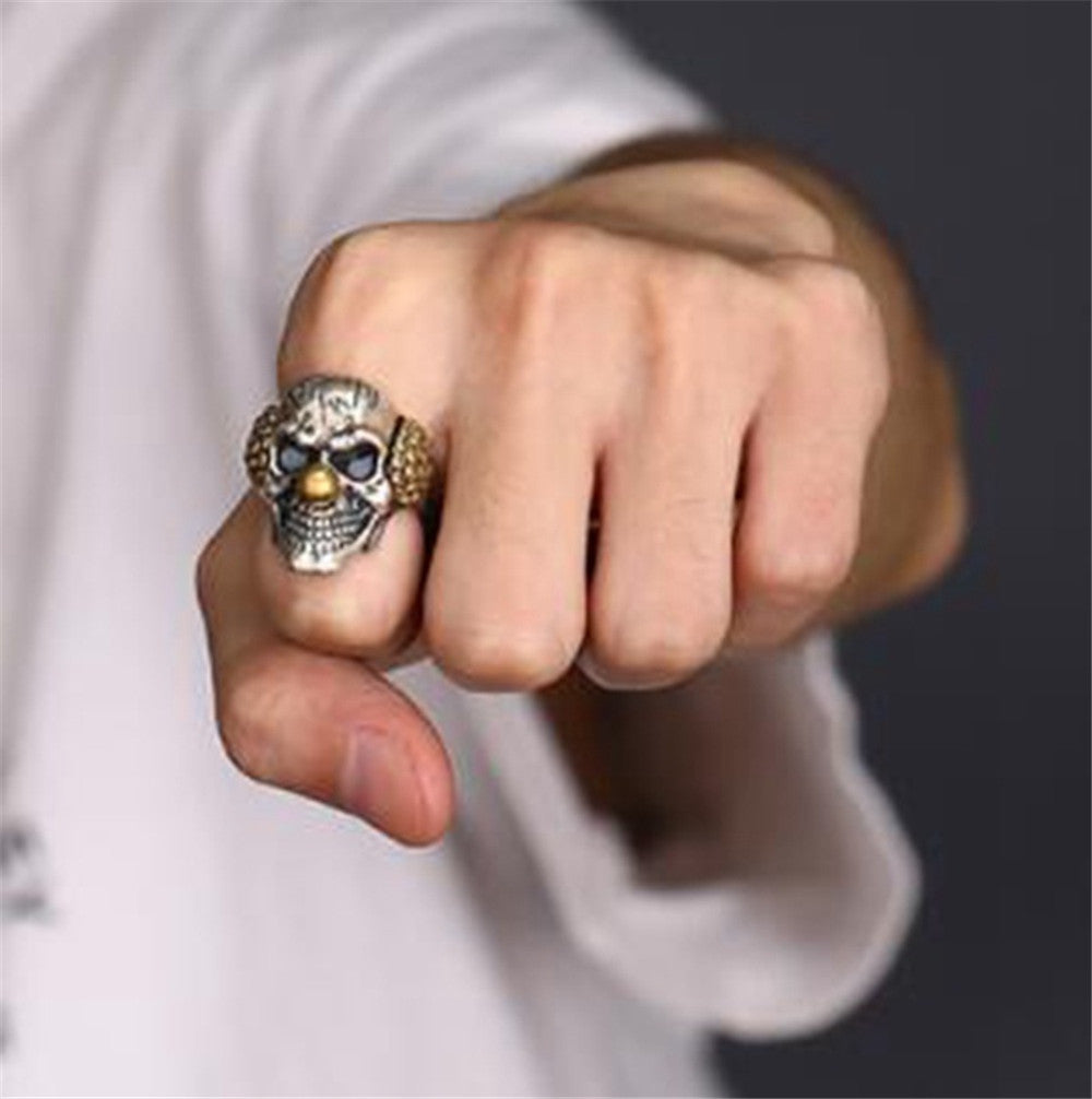 Clown Men Domineering Personality Skull Ring - Nyaabs