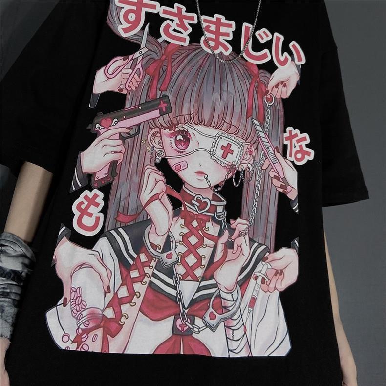 Half sleeve Harajuku style t-shirt - Nyaabs